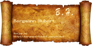Bergmann Hubert névjegykártya